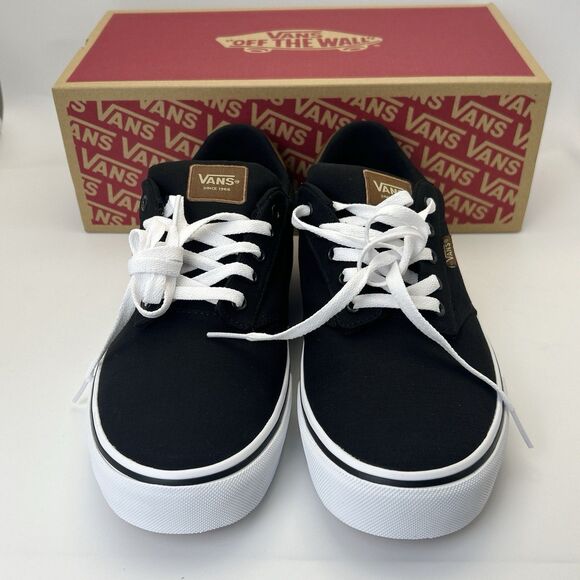 VANS Atwood Deluxe Mens Size 11.5 Woven Black Lace Up Skater Comfort Sneakers - Picture 3 of 6